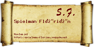 Spielman Flórián névjegykártya